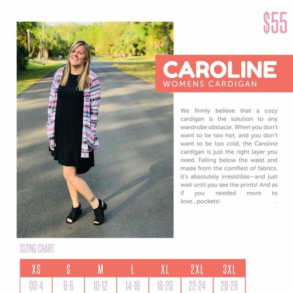 LuLaRoe XL Caroline Black And White Striped Soft Cardigan - NWT - Picture 5 of 5